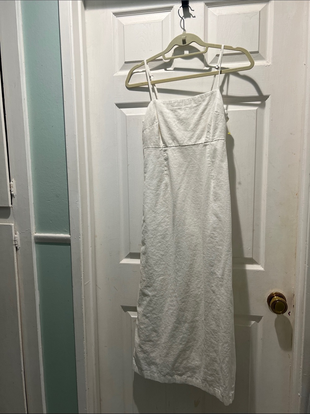 Abercrombie & Fitch White Spaghetti-Strap Maxi Dress